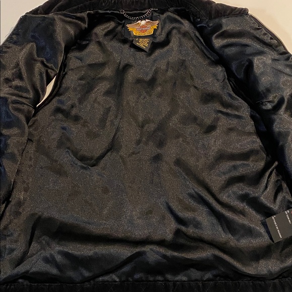 Harley Davidson Ladies Medium Black Quilted Zip Up Lined Vest Preowned D36 - Picture 12 of 16